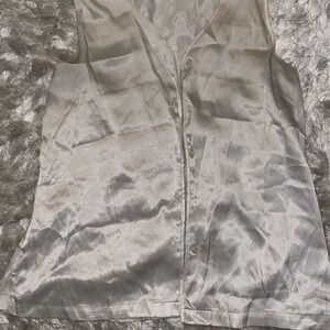 Silver Sleeveless Top